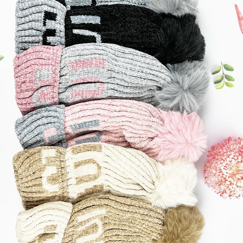 Cozy Knit Pom-Pom Beanie Set for Kids
